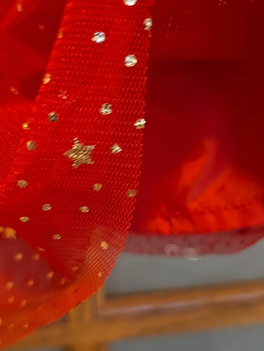 Cat & Jack Red Glitter Holiday Tulle Dress Size 3t Stars Girls Toddler